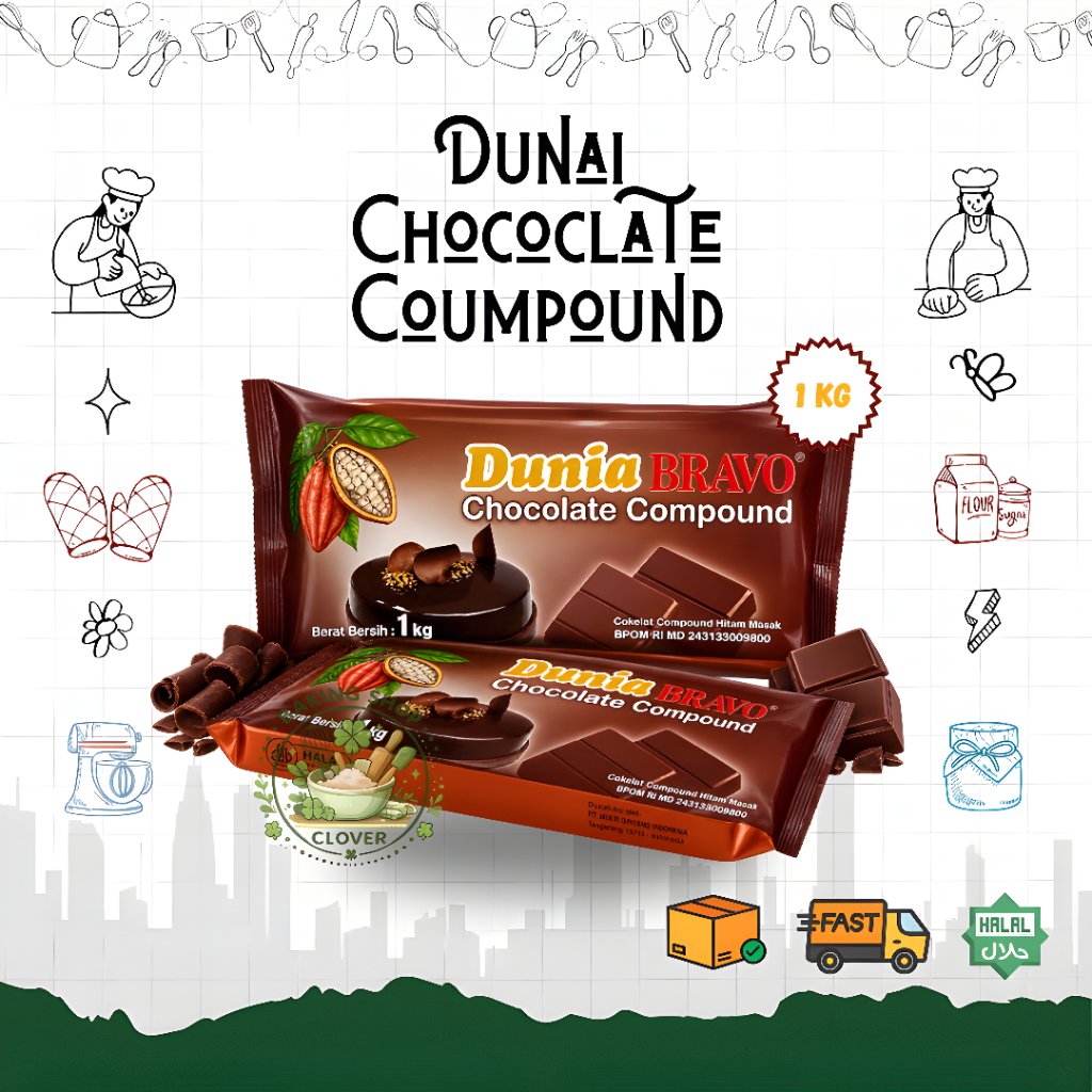 Coklat Dunia Batang 1kg - Coklat Batang untuk Baking & Dessert
