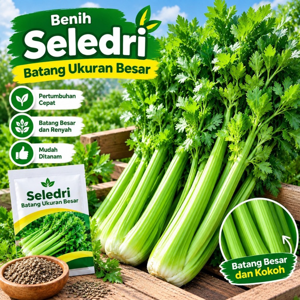 500 BUTIR BENIH SELEDRI BATANG UKURAN BESAR/1000 BUTIR BENIH SELEDRI BATANG UKURAN BESAR