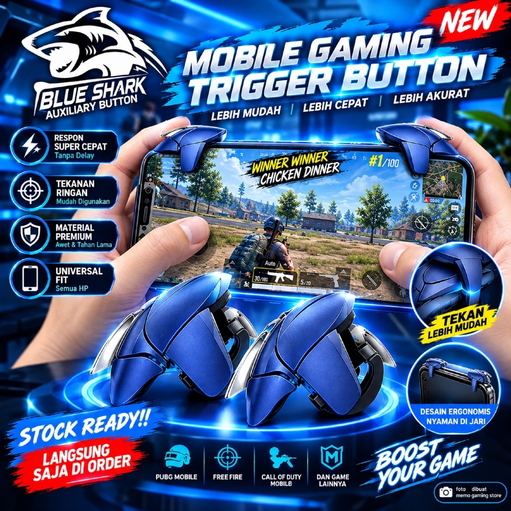 ORIGINAL BLUE SHARK TRIGGER L1 R1 JOYSTICK CONTROLLER