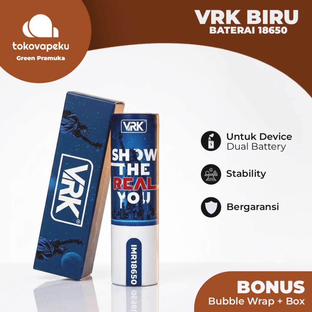 BATTERY VRK 3000 mAh BATERAI VRK 18650 3000 by VRK
