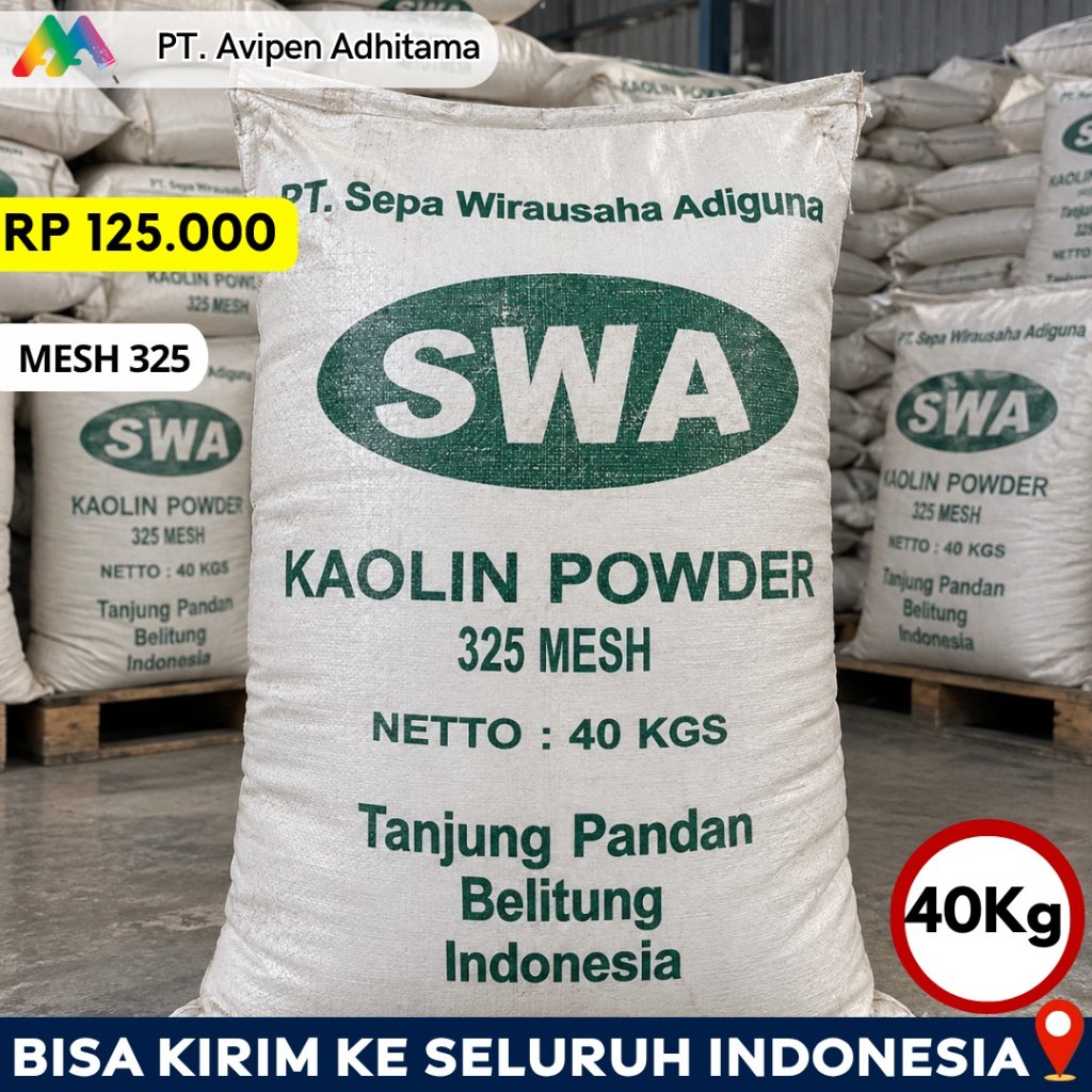 Kaolin Powder 325 Mesh 40 Kg | Kaolin Clay | Kaolin Industri | Bubuk Kaolin
