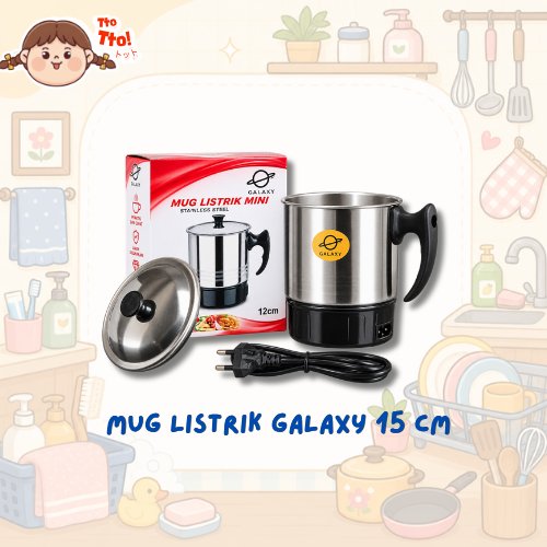 TTOTTO Mug Listrik Galaxy 15 CM | Mug Pemanas Listrik | Cangkir Listrik Stainless Steel | Mug Kopi T