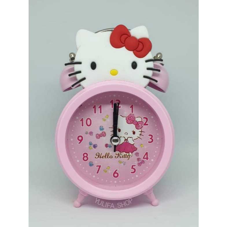 Jam Weker Alarm Karakter Hello Kitty Anak Terbaru | Jam Beker Kamar Tidur | Grosir Jam Beker