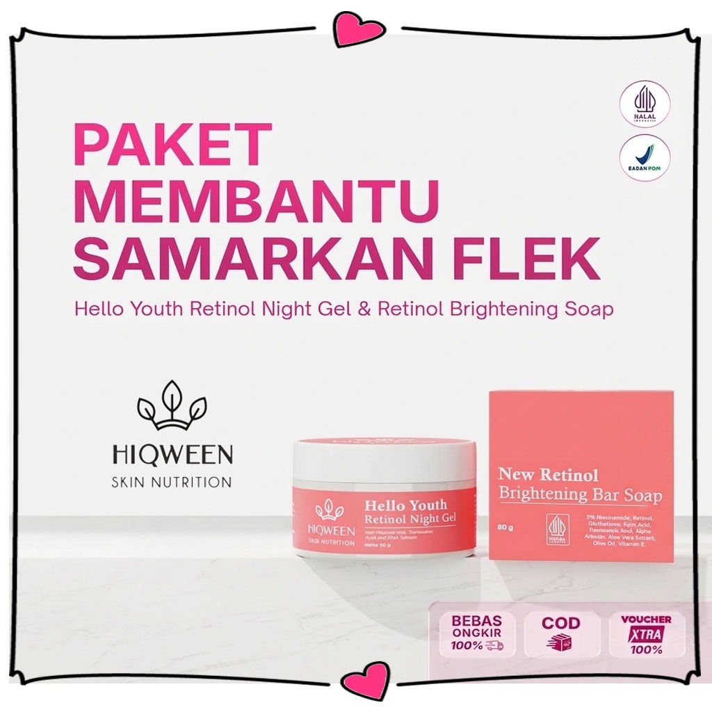 SKINCARE Hiqween Paket Membantu Samarkan Flek Hitam Mencerahkan, Melembapkan, Libas Jerawat |Origina