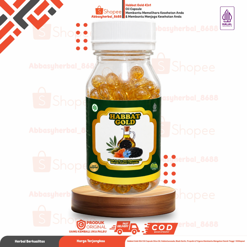 Abbasy Herbal_Kapsul Habbat Gold 4in1 isi 100 Kapsul
