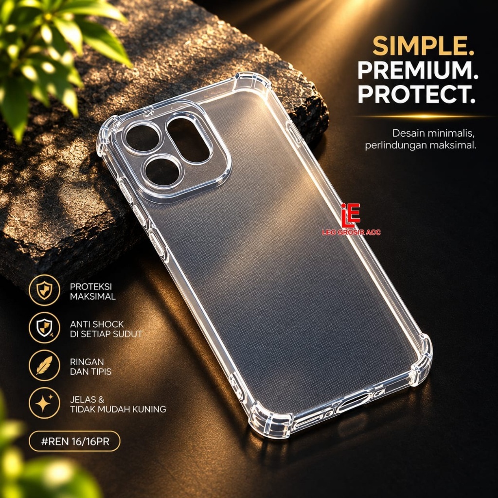 OPPO RENO 16 5G OPPO RENO 16 PRO  5G  SOFTCASE AIRBAG ANTI CRACK TEBAL CASE BENING OOPPO RENO 16 5G 