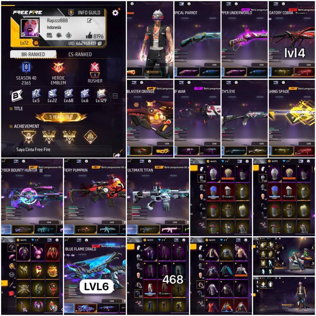 Akun Free Fire Sultan Max Evogun - Terpercaya, Termurah, Aman