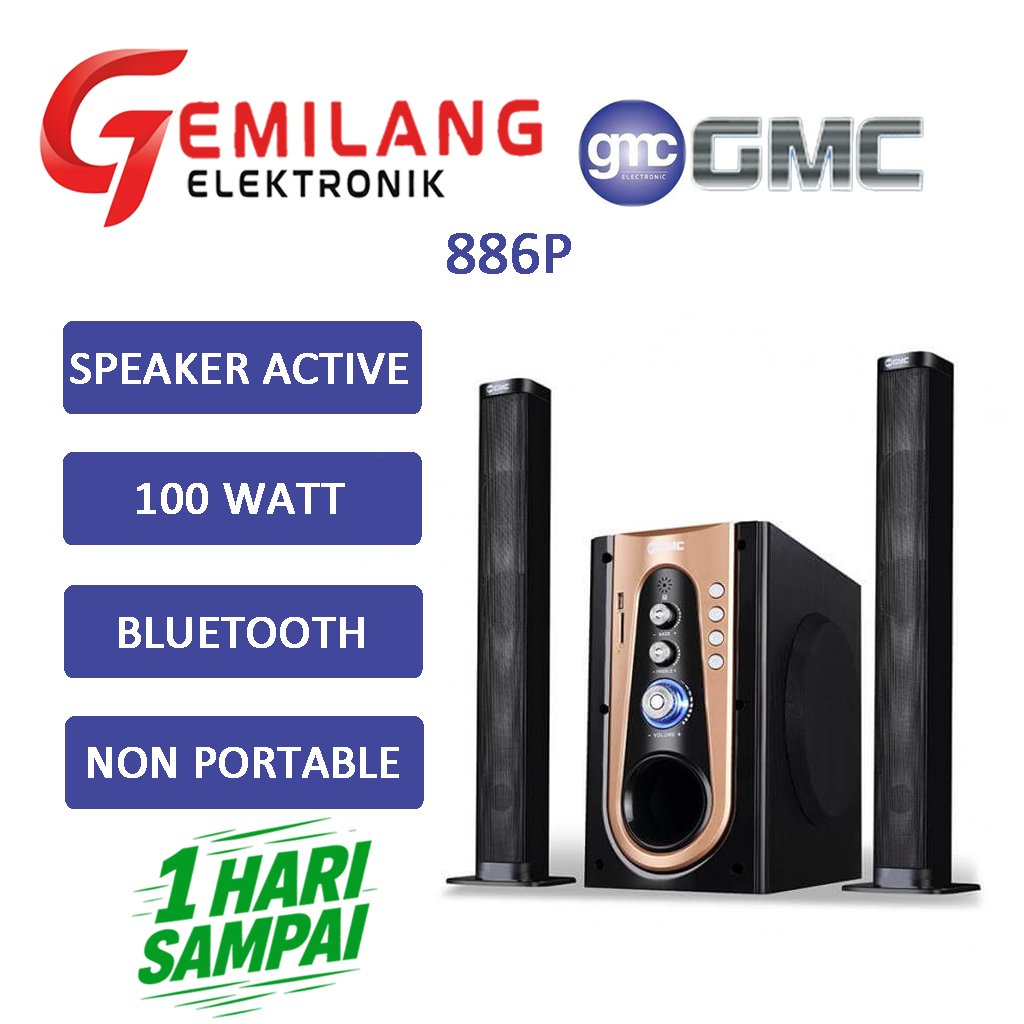 SPEAKER GMC 886P SPEAKER ACTIVE 100 WATT BLUETOOTH