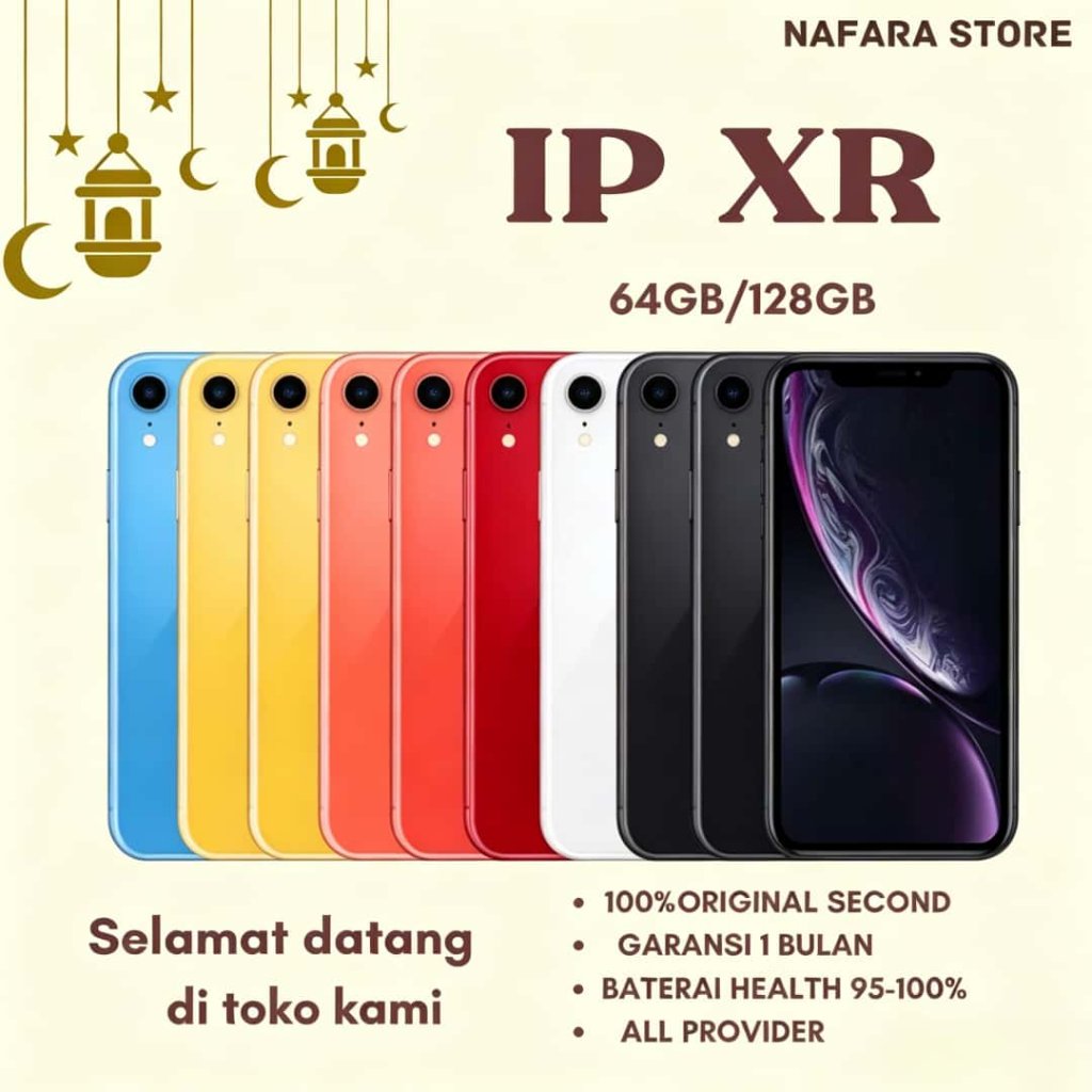 HIPhone XR 256GB/128GB/64GB GSM LTE 4G Second 100% Original Fullset Mulus Condition Like New