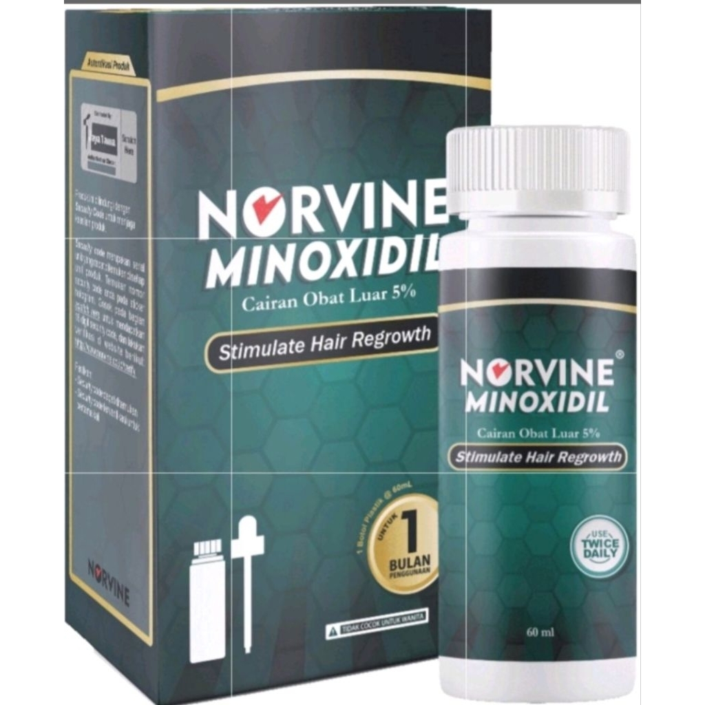 Norvine Minoxidil 5% 60ml - Menumbuhkan Rambut, Mencegah Kerontokan, Memperkuat Akar