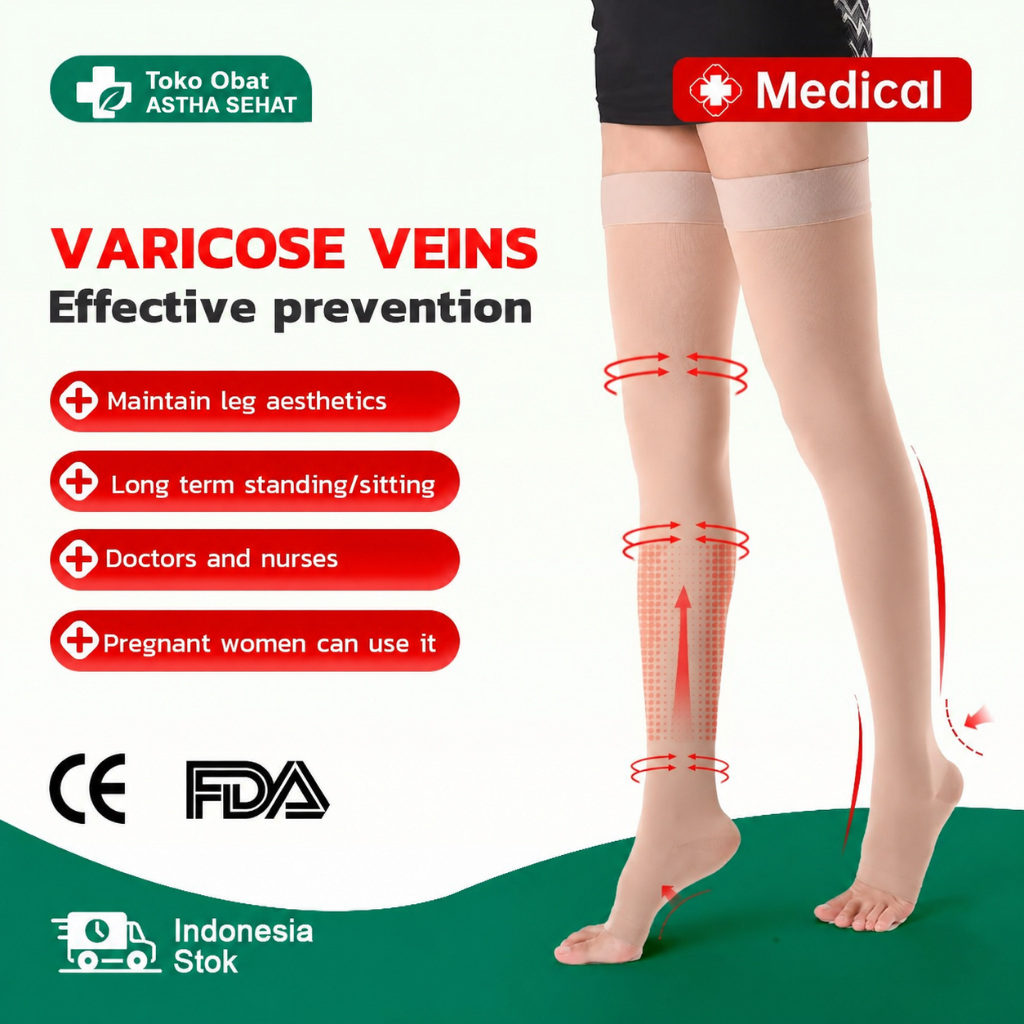 Kaos Kaki Kompresi Varises Stocking Varises Medical Compression Ccl 2 Pria Stoking Wanita Panjang