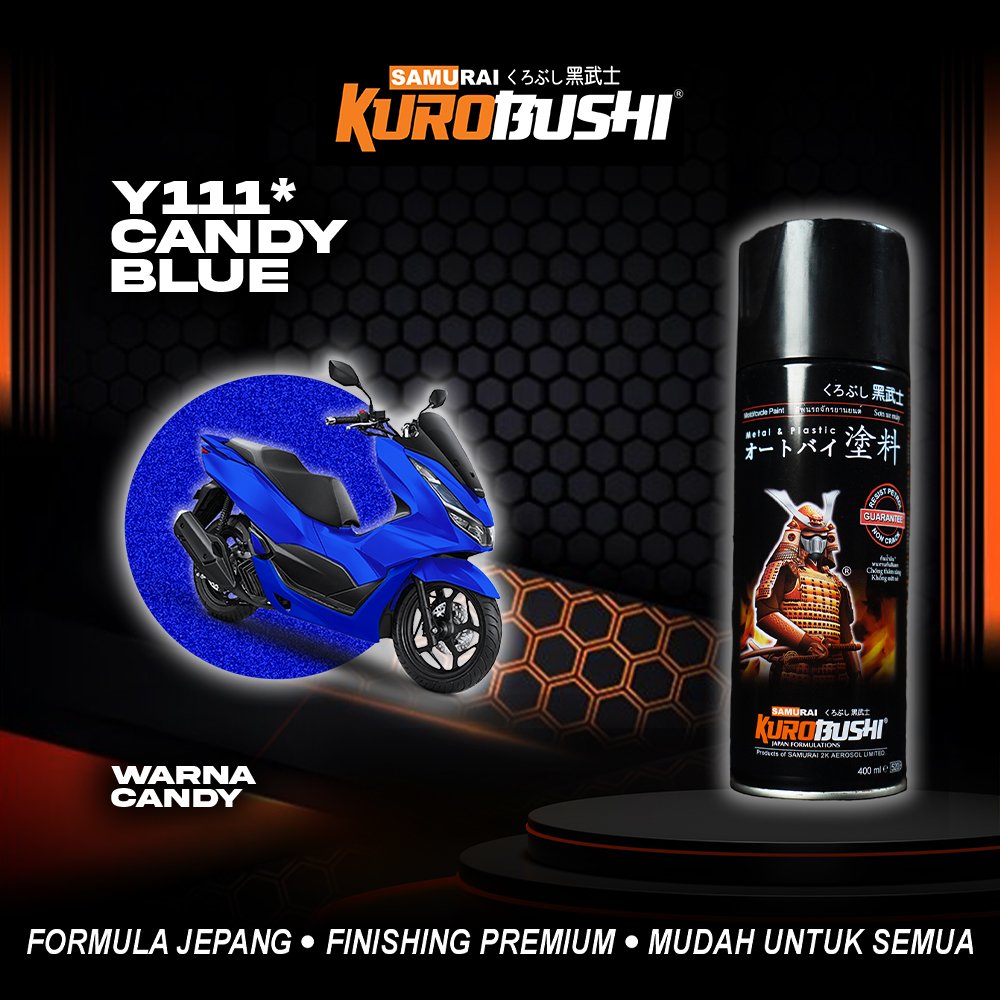 Samurai Kurobushi cat semprot warna Candy Blue Y111* Biru Candy