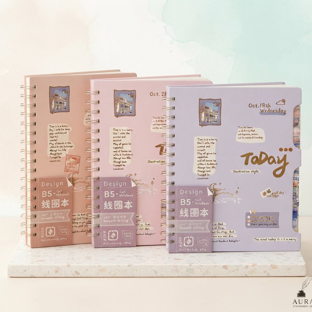 (B5) Notebook Note book Notes Buku Catatan Agenda Hard Cover ukuran B5 Cover Tebal dengan Sekat