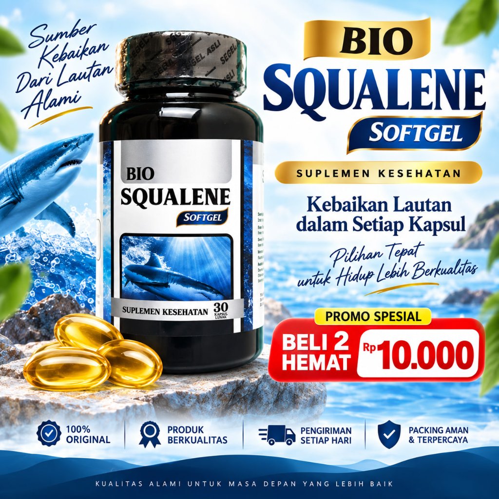 Bio Squalene Softgel 30 Kapsul Suplemen Kesehatan Original