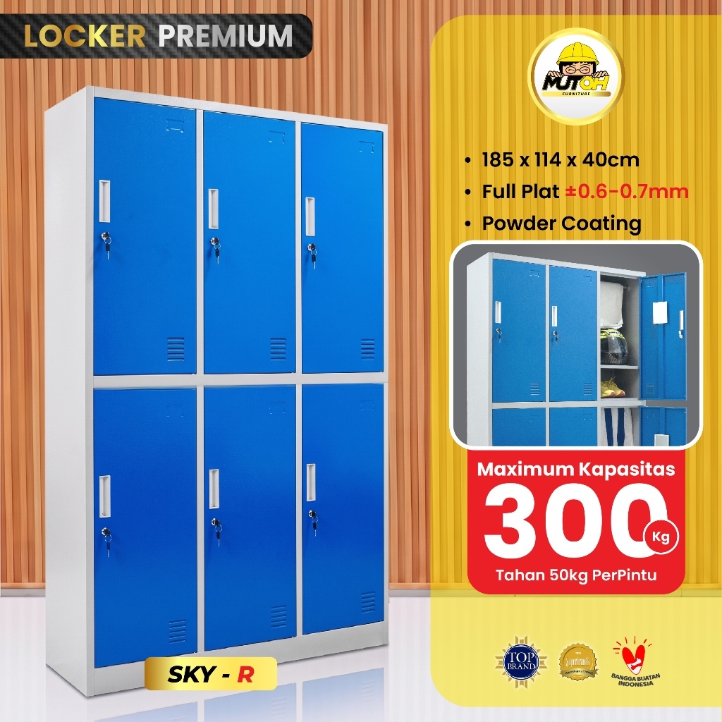 MUTOH PREMIUM | Locker besi 6 pintu besar lemari loker helm loker besi 6 pintu