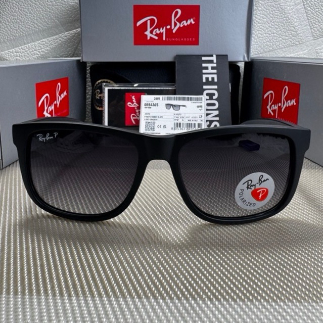 Kacamata Rayban Justin RB4165 Black Matte Gradiant Grey