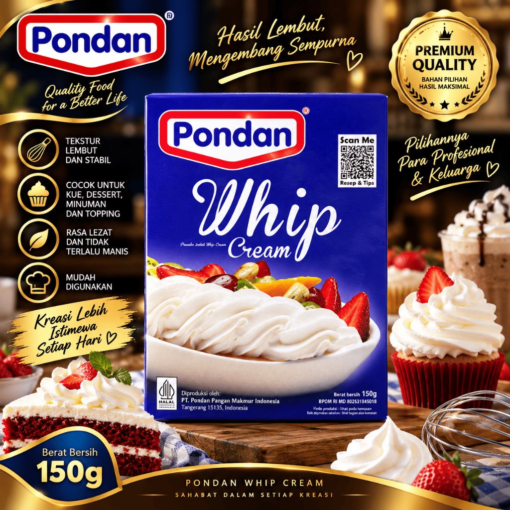 Whipping Cream Powder Pondan / Whipping Cream Bubuk Pondan - 150 Gram
