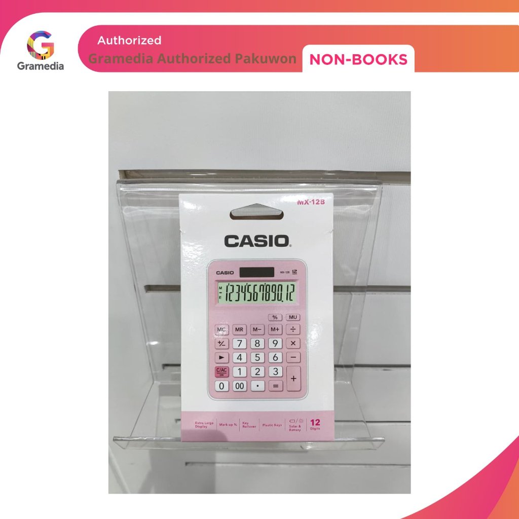 Gramedia Pakuwon: CASIO CALCULATOR MX-12B PINK