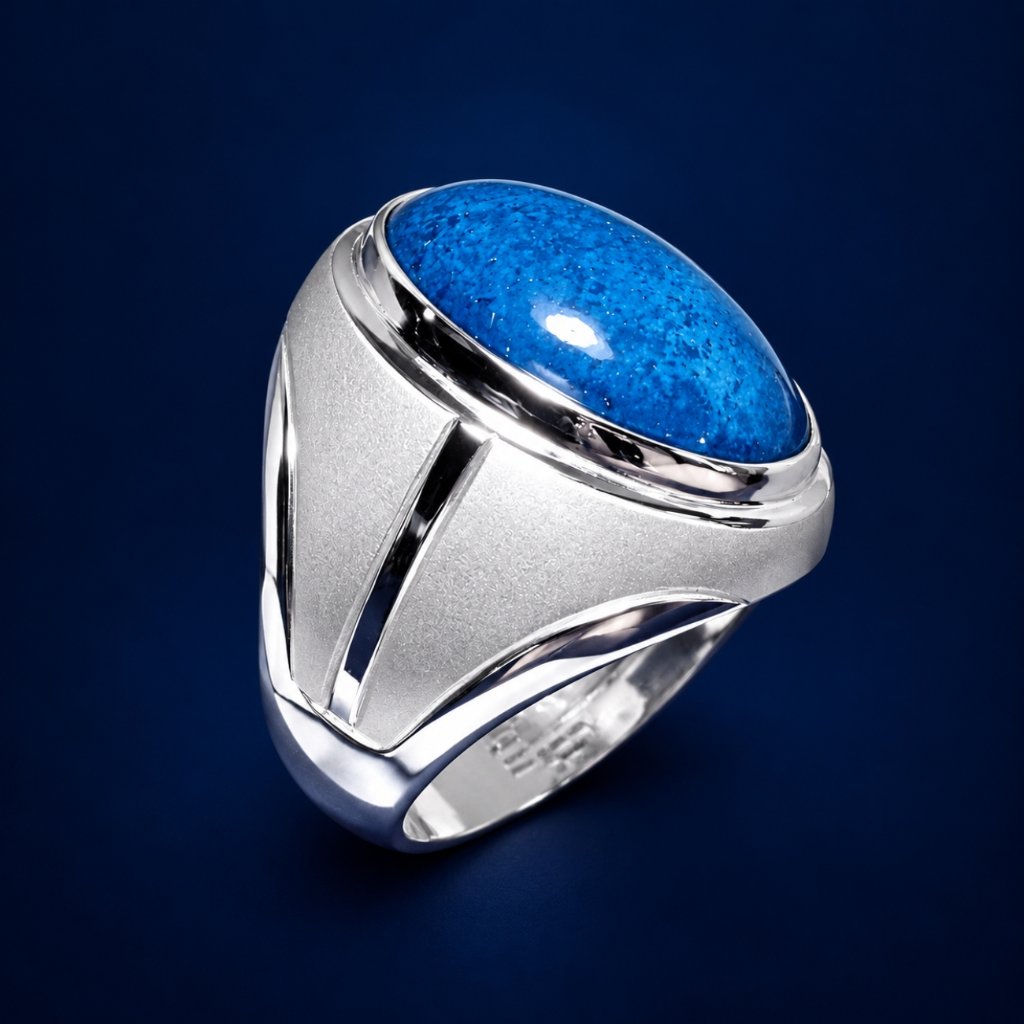 SAN950 Cincin Emban Kosongan Ikat Batu Mulia Akik EB06 - Ring Pria Perak 950 Original Custom Handmad