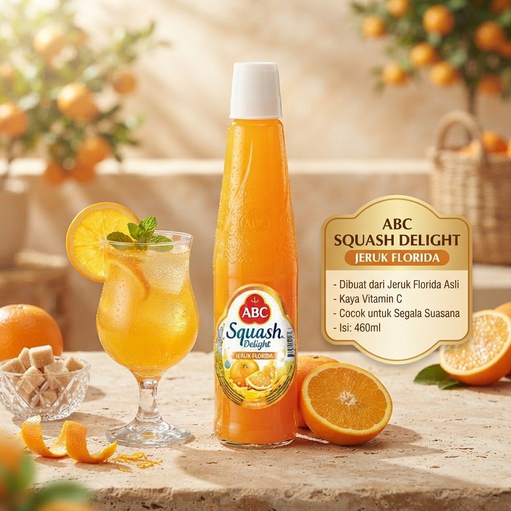 Sirup ABC Squash Delight Jeruk Florida 450ML | ABC Sirup Jeruk Florida Orange