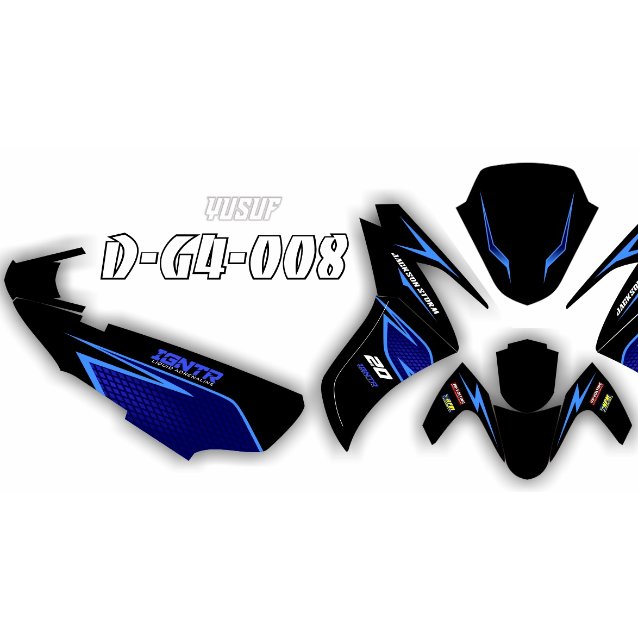 Decal Stiker Motor LEXY Karbu Motif simple merah putih biru D-G4-016 D-G4-007 G4-005 G4-011 G4-014 G