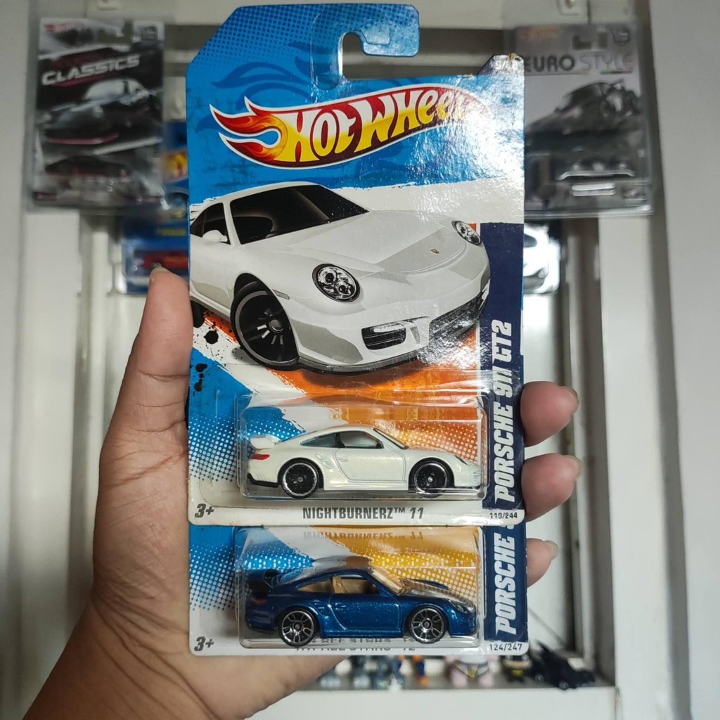 Bundling Hot Wheels Porsche 911 GT2 Biru + Porsche 911 GT2 Putih RARE [FREE PROTECTOR]