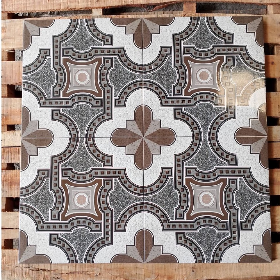 KERAMIK LANTAI KILAP 40X40 HARMONY HAZEL GRIS DAN BEIGE KERAMIK LANTAI 40X40 KERAMIK MOTIF BATIK