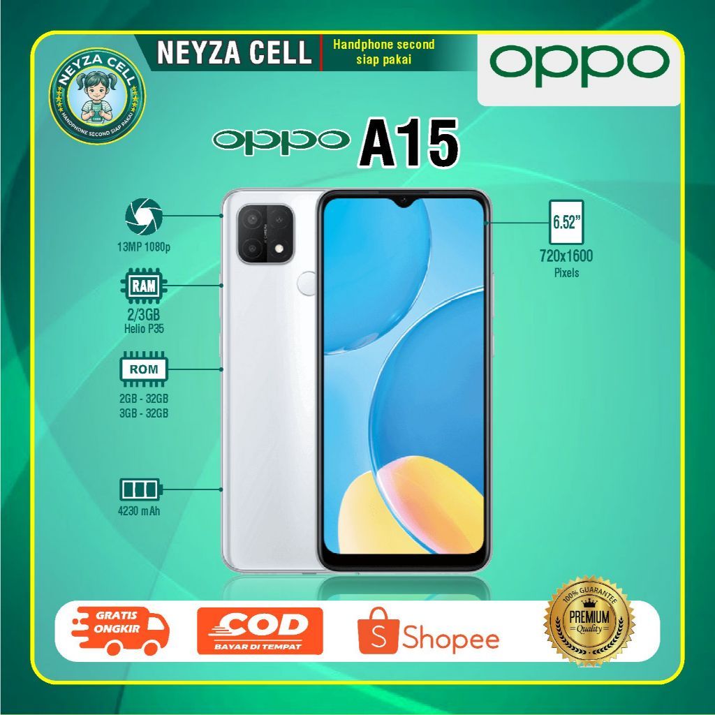 HP OPPO A15 Dan A15s Ram 3/32 Ram 4/64 Ram 6/128 Second Normal Siap Pakai Garansi 1TAHUN