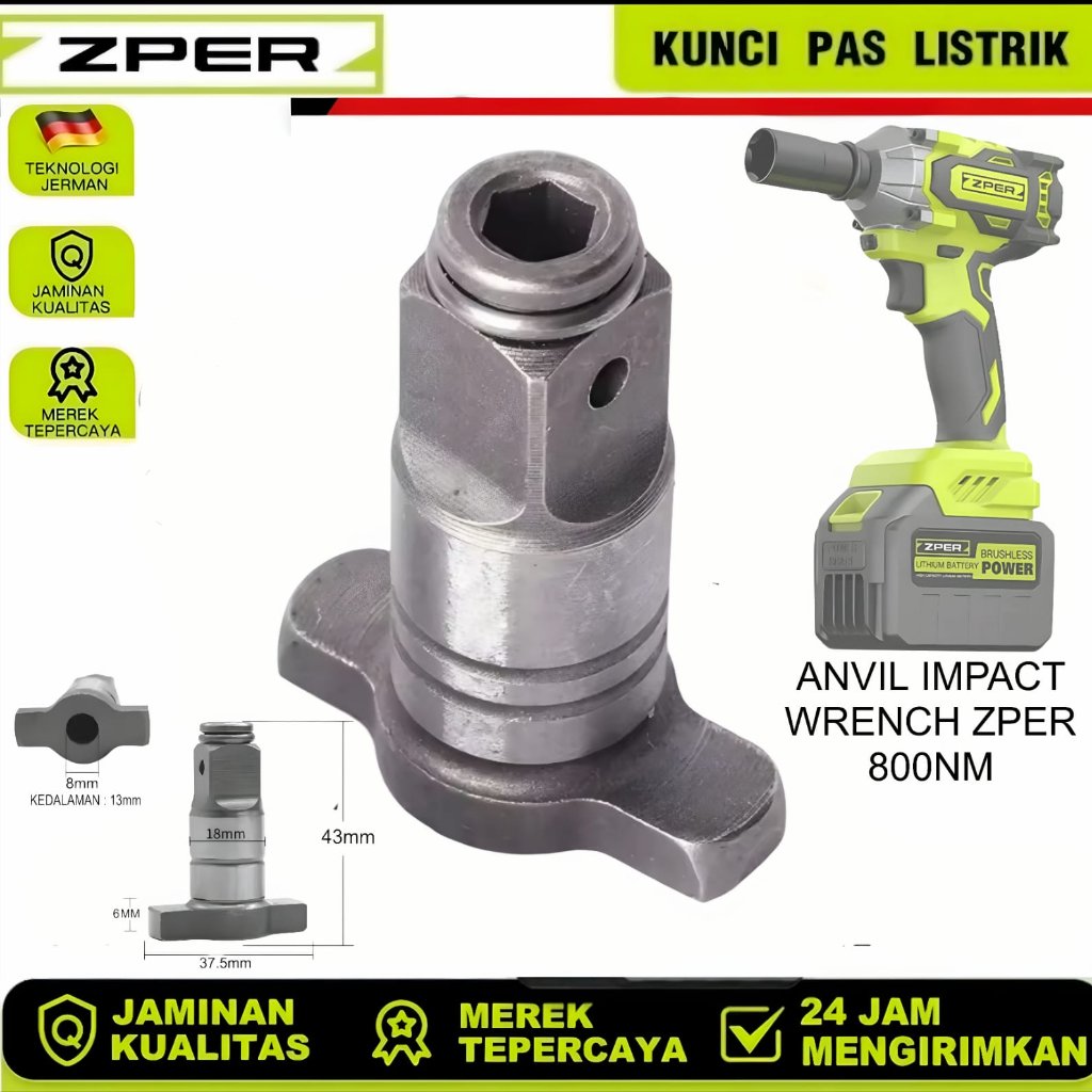 ANVIL IMPACT WRENCH ZPER 800NM ANVIL IMPACT HEX DUAL FUNGSI