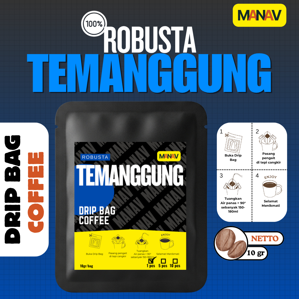 Kopi Robusta Temanggung - Kopi Drip Bag Robusta Temanggung / Drip Bag Coffee Robusta Temanggung 10gr