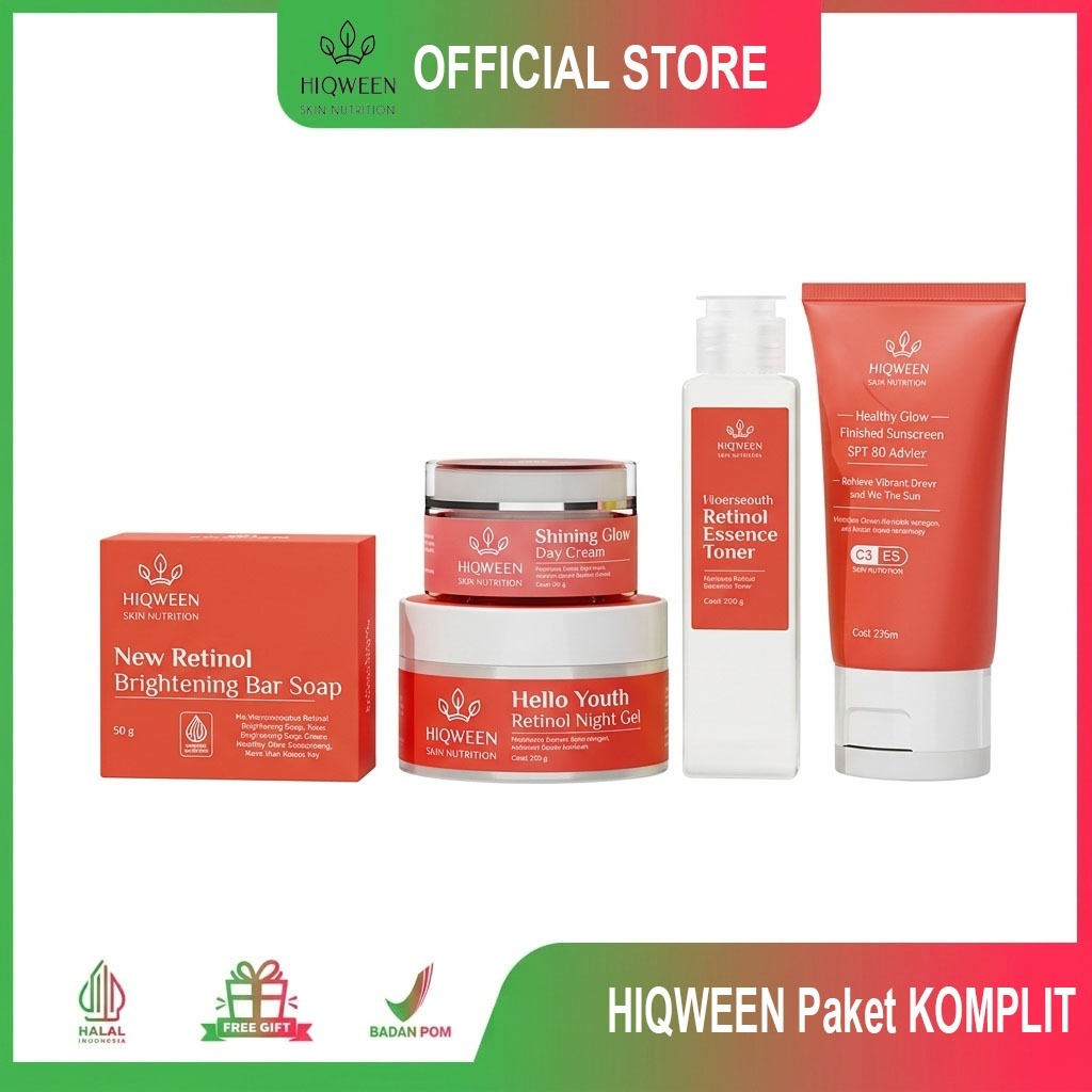 Skincare  HIQWEEN PAKET KOMPLIT 1 Set Lengkap  Original 100% Official Store & BPOM