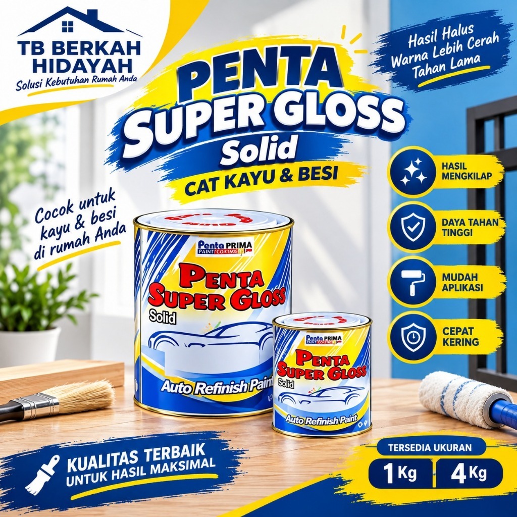 Penta Super Gloss Epoxy Primer surfacer Grey White Red (cat dasar) 1 KG