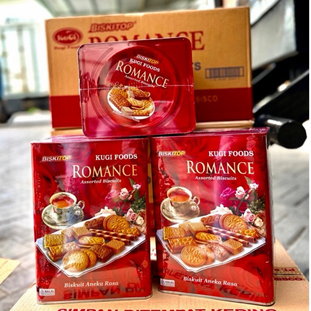 Biskitop Kugi Foods Romance Biskuit Kaleng 700g (kaleng segi) seperti khongguan segi