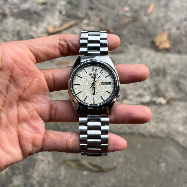 Jam seiko original automatic original silver mulus