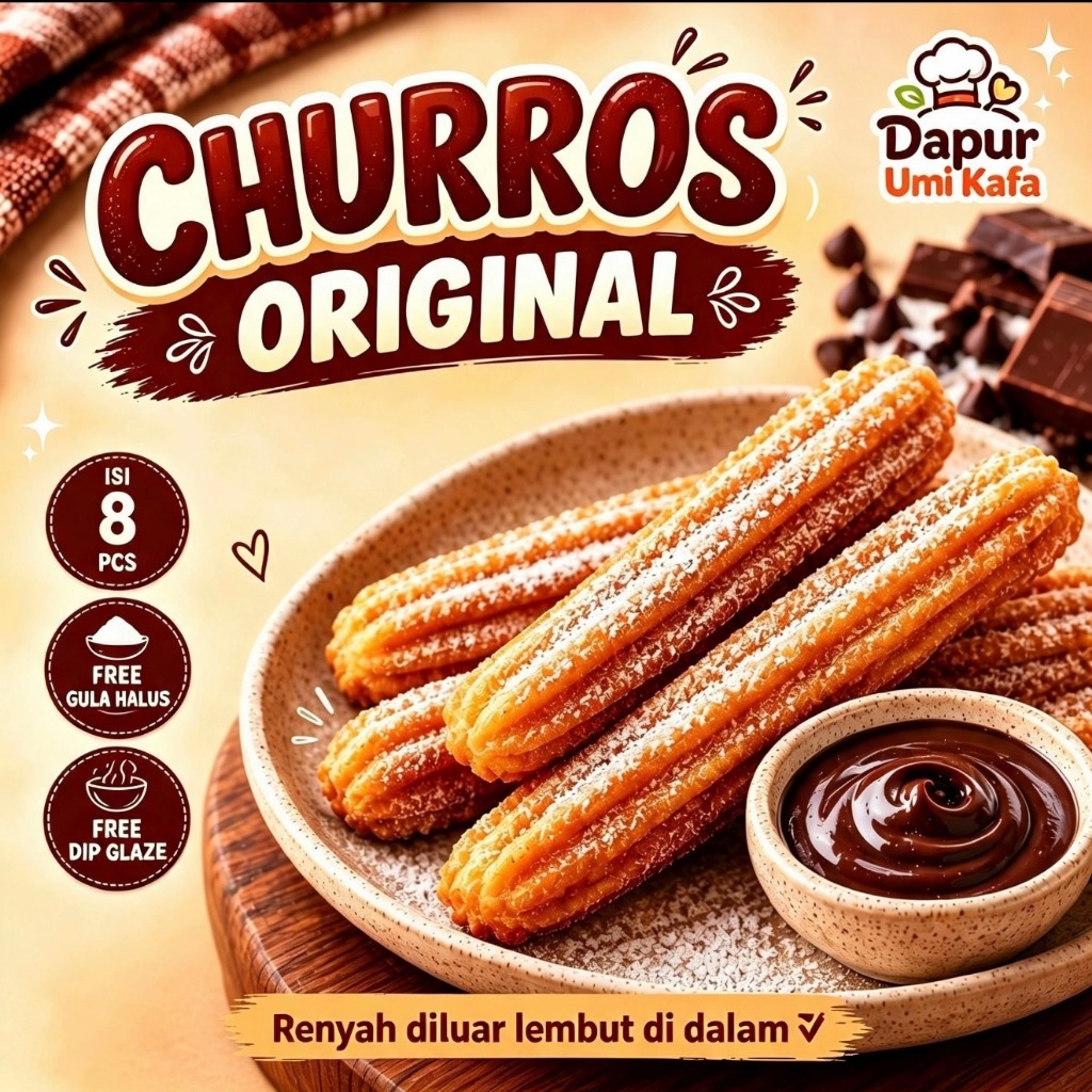 CHURROS FROZEN RASA ORIGINAL TINGGAL GORENG ISI 8 PCS