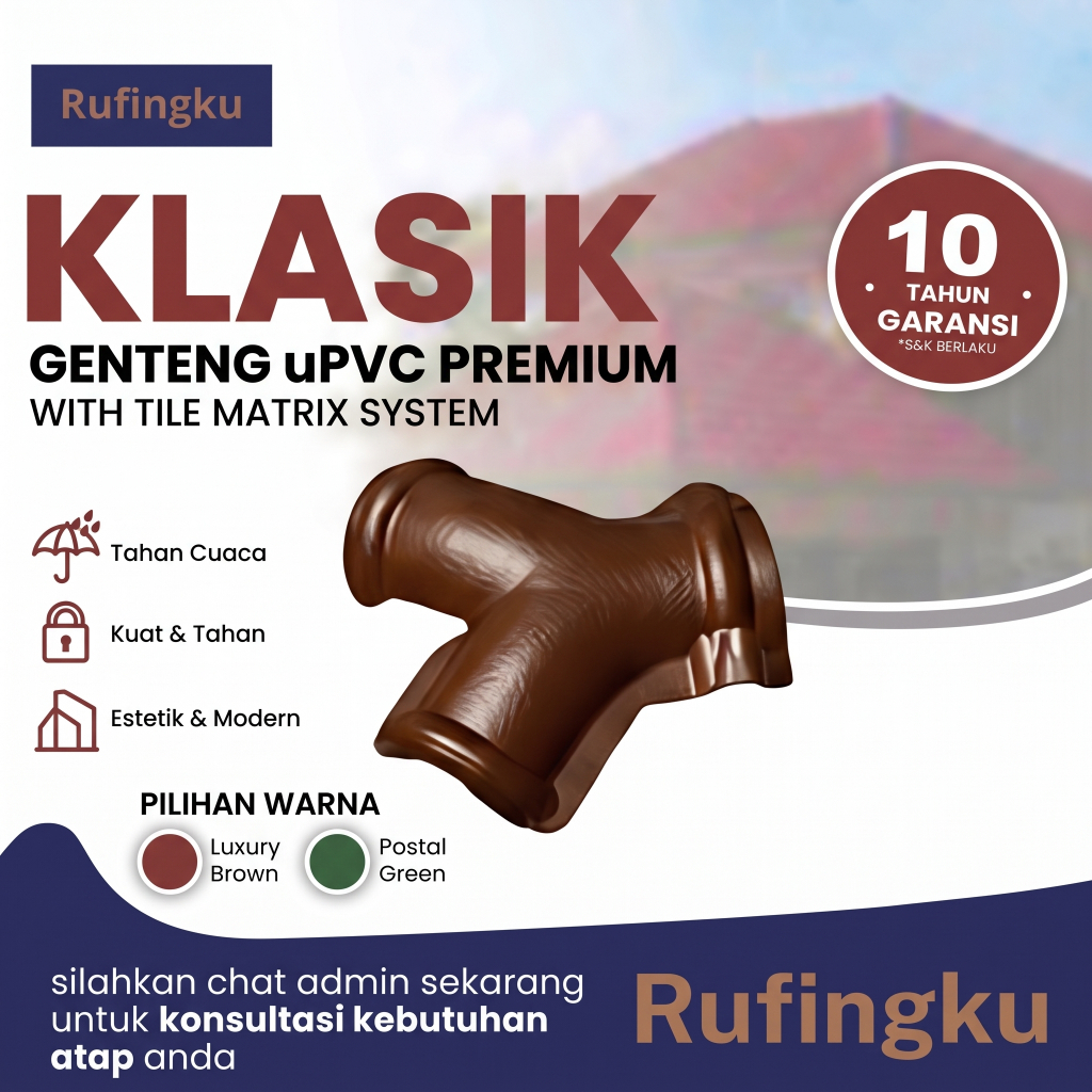 RUFINGKU NOK 3 WAY AKSESORIS ATAP GENTENG uPVC KLASIK