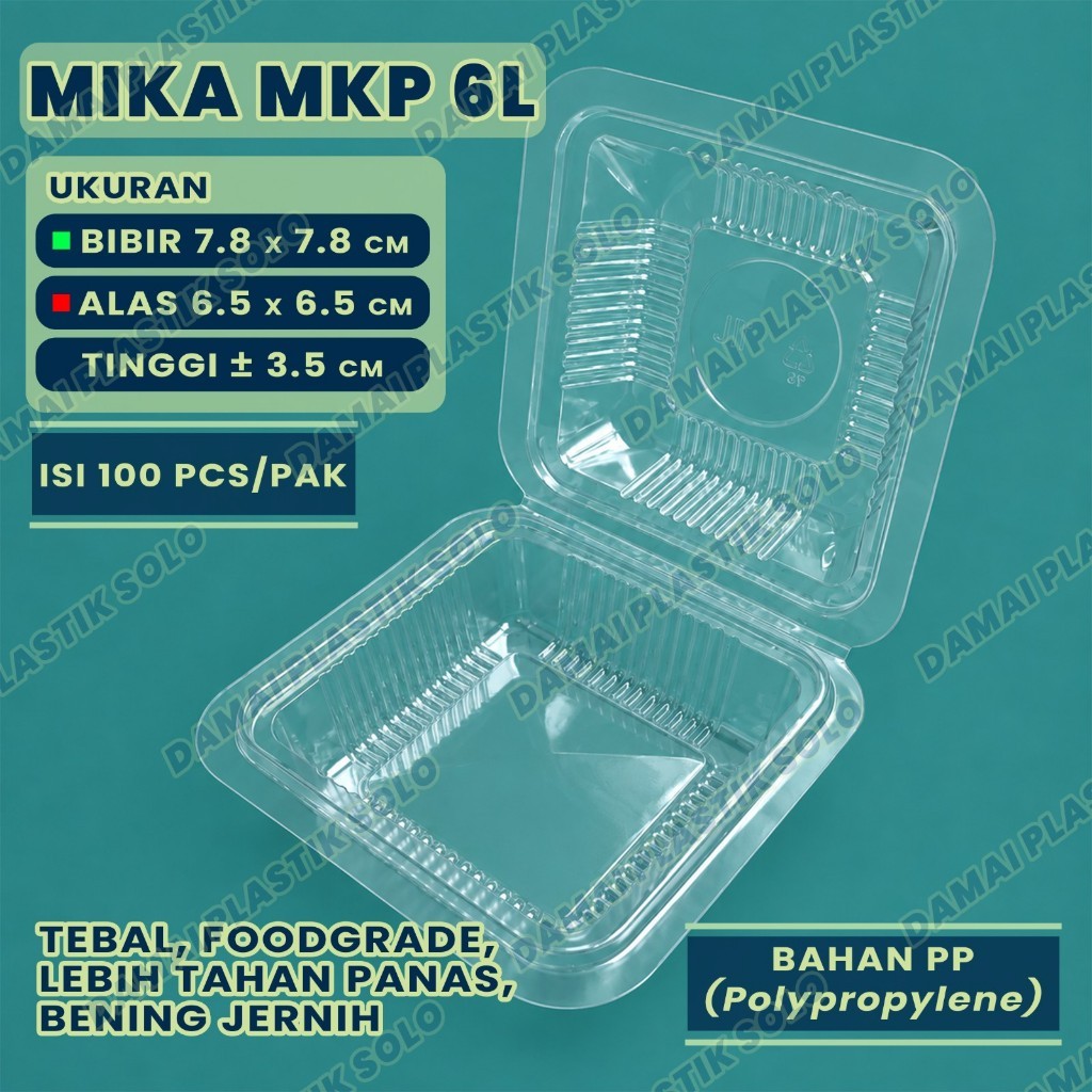 (100bj) MIKA SNACK MKP 6L, PP Bening, Jernih