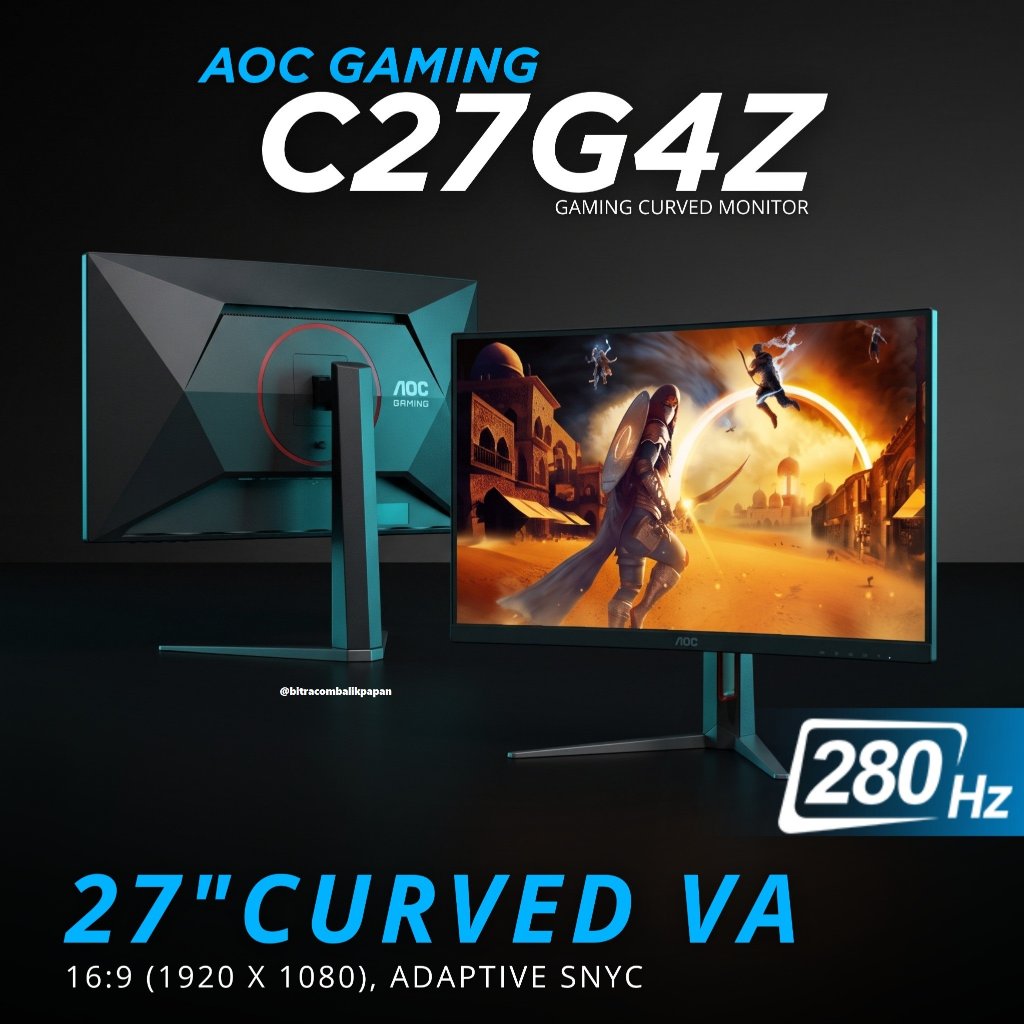 Monitor Gaming Curved AOC - C27G4Z Curved - LED Monitor 27" 280Hz Gaming Monitor