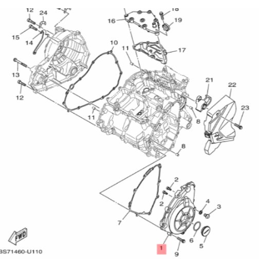 COVER CRANKCASE BAK MAGNET  R25 ASLI ORI YAMAHA 1WD E5411 00