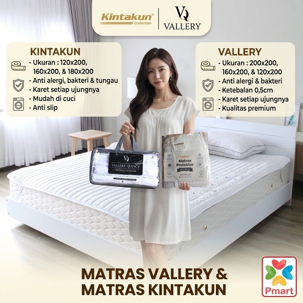 MATRAS PROTECTOR KINTAKUN / MATRAS PROTECTOR VALLERY / PELINDUNG KASUR