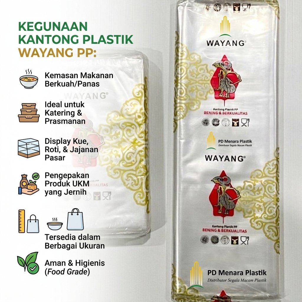 Plastik PP Wayang ukuran 20x40 cm