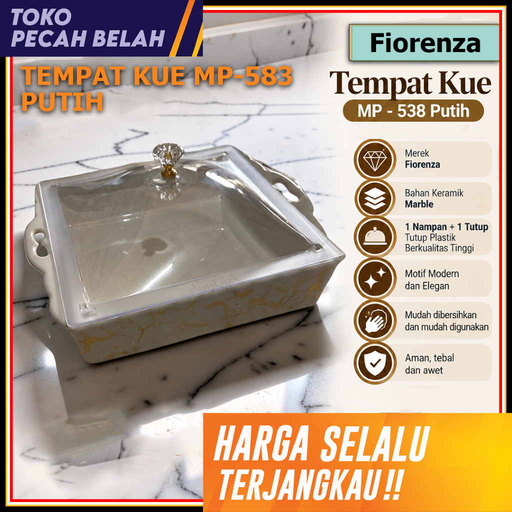 Fiorenza - Tempat Kue / Wadah Bolu & Bronis Fiorenza MP-583 Putih