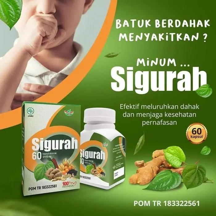 KAPSUL SIGURAH ISI 60 KAPSUL Obat Herbal Batuk Berdahak Gurah Tenggorokan Gurah Suara Merdu Original
