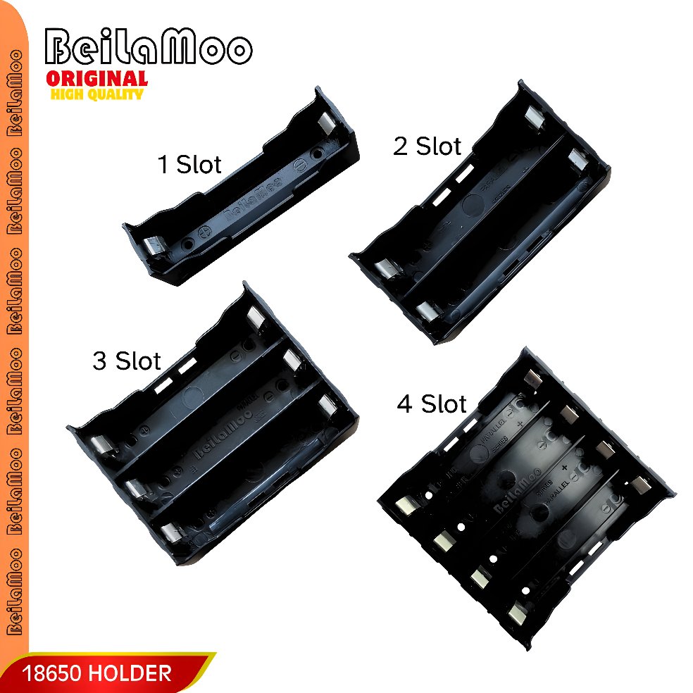 Beilamoo Kotak Baterai Holder Tempat Baterai 18650 1S 2S 3S 4S Pin Plat PCB