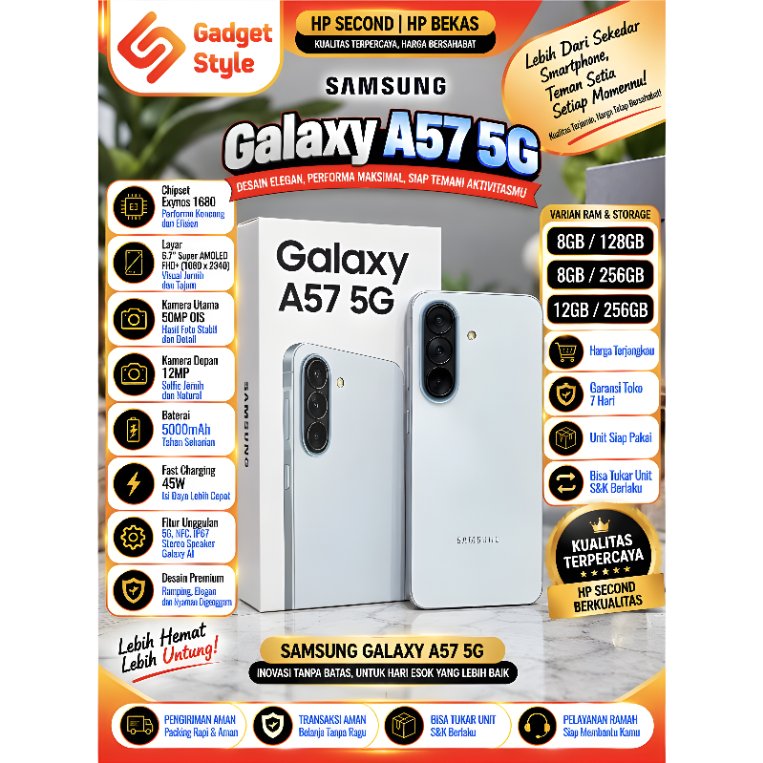 Samsung A57 5G Ram 8/128GB I Ram 8/256GB I Ram 12/256GB ( SECOND )