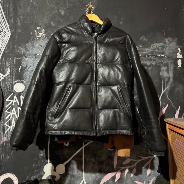 Leather schott down puffer size 36