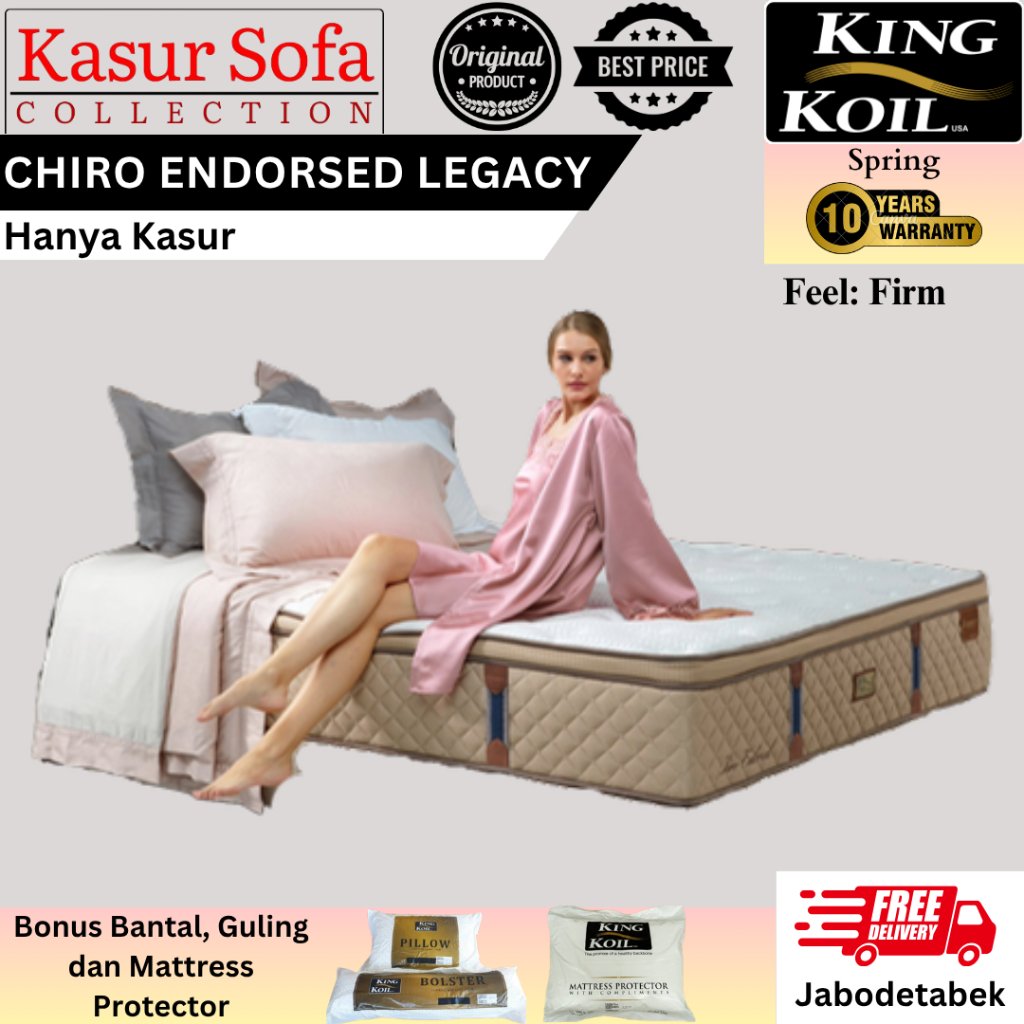 King Koil Chiro Endorsed Legacy (Hanya Kasur)/Matrass/Mattress/Springbed KingKoil (Firm)