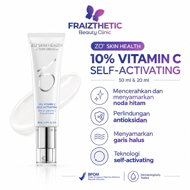 ZO Skin Health 10% Vitamin C Self-Activating 50ml / 20ml Original BPOM Mencerahkan, Menyamarkan Noda