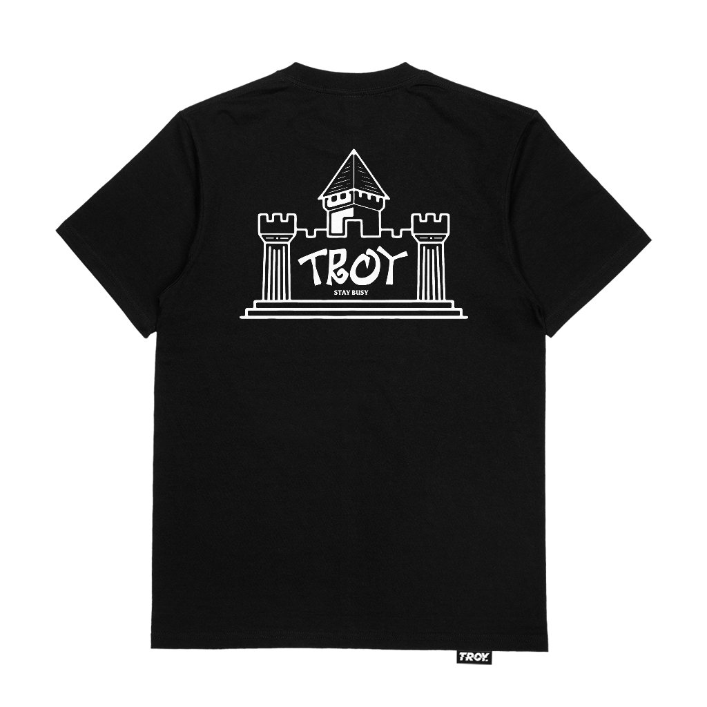 Troy Company T-Shirt Black Fortress - Kaos Pria Lengan Pendek Hitam MTD 3724
