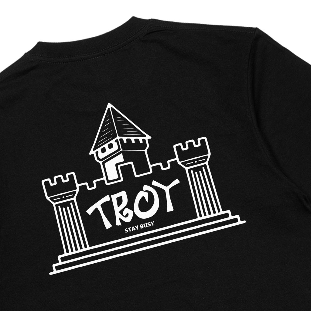 Troy Company T-Shirt Black Fortress - Kaos Pria Lengan Pendek Hitam MTD 3724